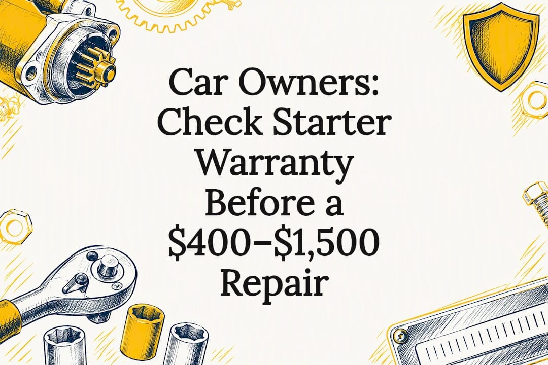Car Owners: Check Starter Warranty Before a $400–$1,500 Repair